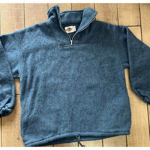 EARTH RAGZ Vtg 90s 1/4 Zip Blue Fleece Pullover Sweatshirt Jacket, Mens XLarge